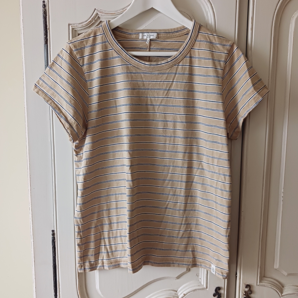 Rag & Bone Striped Crew Neck T-Shirt